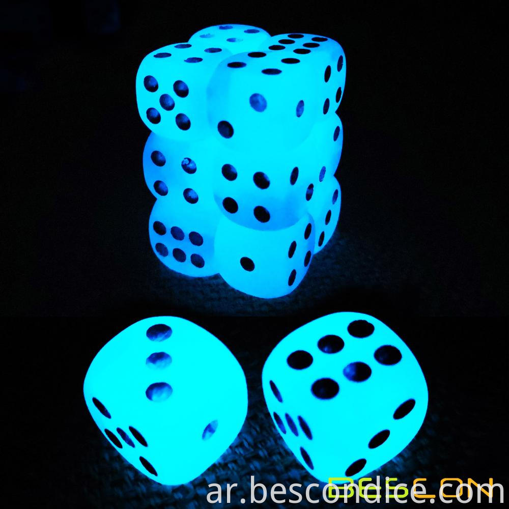 Gemini Glow In The Dark D6 Game Dice Icy Rock 6